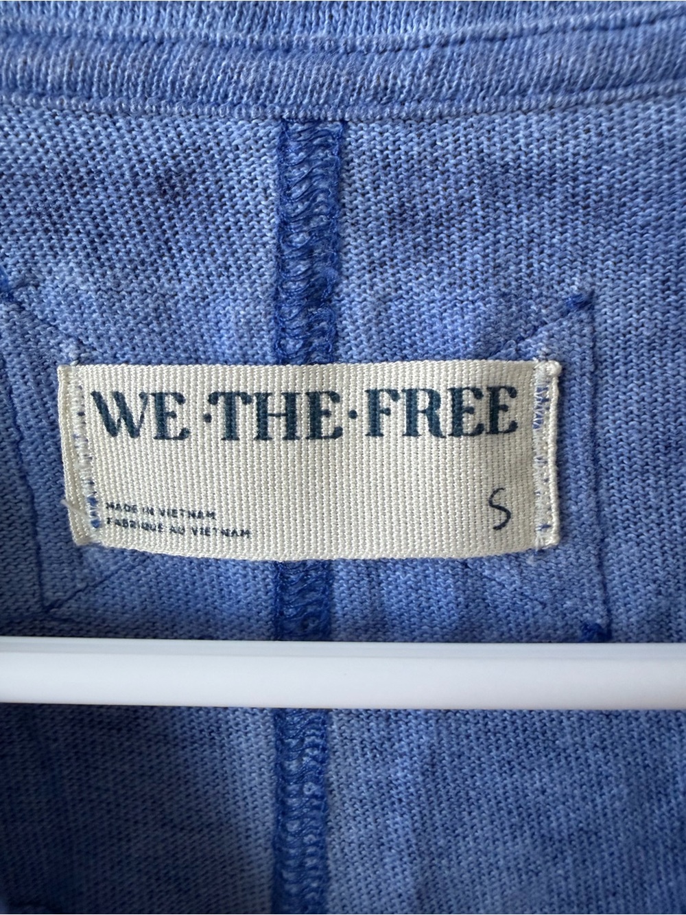 We The Free Free People Blue Raw Seam Tee Small - Picture 3 of 3
